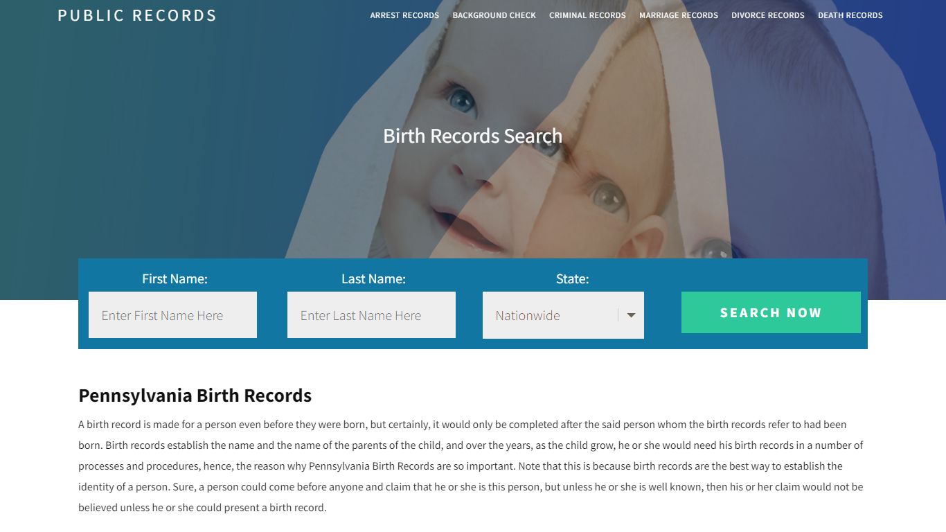 Pennsylvania Birth Records | Enter Name and Search. 14Days Free